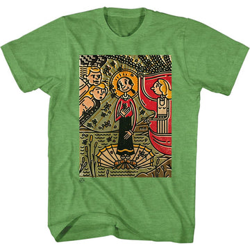 POPEYE MOSAIC OLIVE S T-Shirt in Kelly Heather