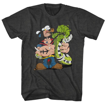 POPEYE WOODHEAD S T-Shirt in Black Heather