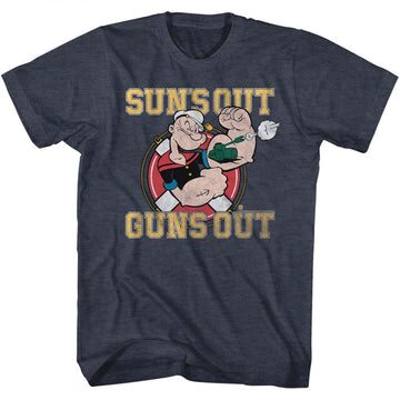 POPEYE SUNS OUT GUNS OUT S T-Shirt in NAVY Heather