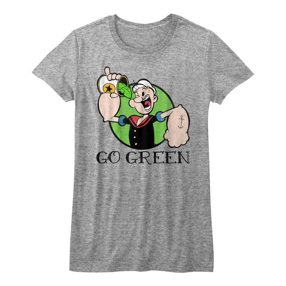 POPEYE GO GREEN LADIES S T-Shirt in Athletic Heather