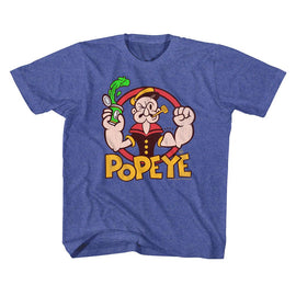 POPEYE SPINACH YOUTH XS 5 6 T-Shirt in Royal Heather