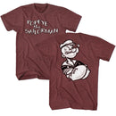 POPEYE TWO SIDED ARMS CROSSED ***F&B*** S T-Shirt in Vintage Maroon Heather