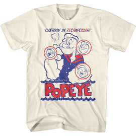 POPEYE CARTOON IN TECHNICOLOR S T-Shirt in Natural