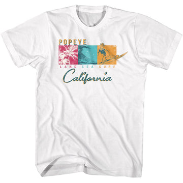 POPEYE LAND SEA SURF S T-Shirt in White