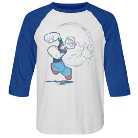 POPEYE VINTAGE 3/4 SLEEVE S T-Shirt in White/royal