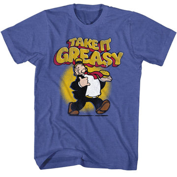 POPEYE TAKE IT GREASY S T-Shirt in Royal Heather