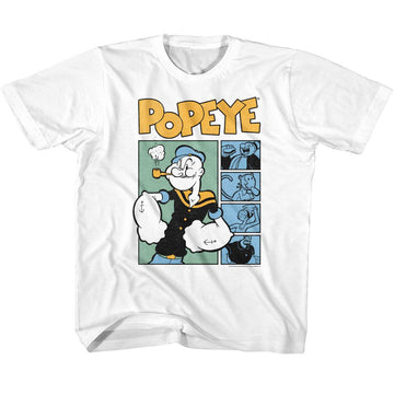 POPEYE BOXES YOUTH XS 5 6 T-Shirt in White