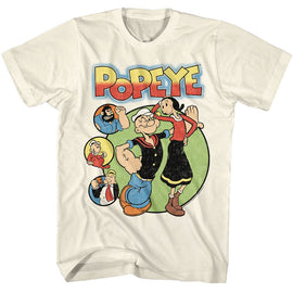 POPEYE CIRCLES S T-Shirt in Natural