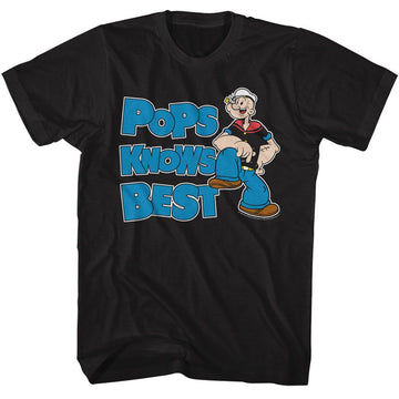 POPEYE POPS KNOWS BEST S T-Shirt in Black