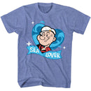 POPEYE SEA LOVER S T-Shirt in Light BLUE Heather