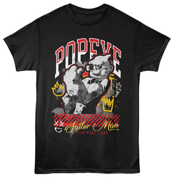 POPEYE SAILOR MAN GRAFFITI S T-Shirt in Black