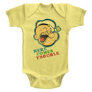 POPEYE TROUBLE INFANT 6M T-Shirt in Banana