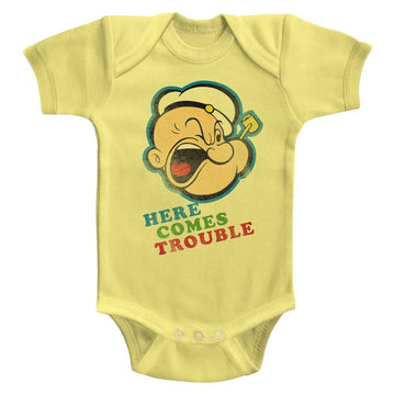 POPEYE TROUBLE INFANT 6M T-Shirt in Banana