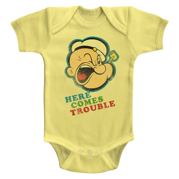 POPEYE TROUBLE INFANT 6M T-Shirt in Banana
