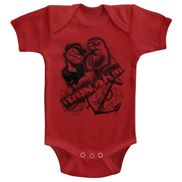 POPEYE IRON ARM INFANT 6M T-Shirt in RED