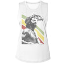 PETER TOSH RASTA STRIPES LADIES MUSCLE TANK S T-Shirt in White
