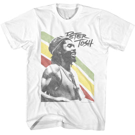PETER TOSH RASTA STRIPES S T-Shirt in White