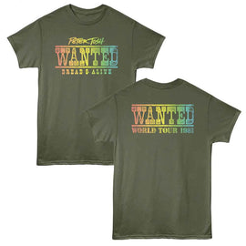 PETER TOSH WANTED WORLD TOUR ***F&B*** S T-Shirt in Military Green