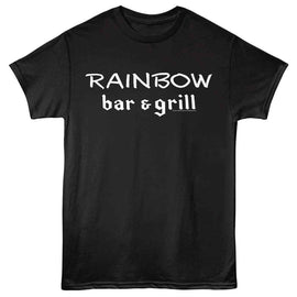 RAINBOW BAR AND GRILL LOGO S T-Shirt in Black