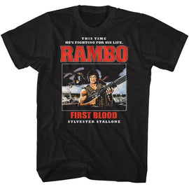 RAMBO TEXT STACK S T-Shirt in Black