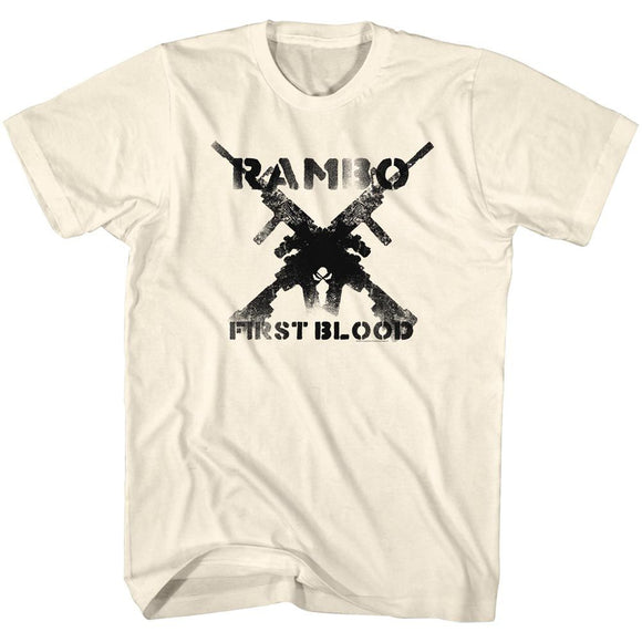 RAMBO GUNS S T-Shirt in Natural