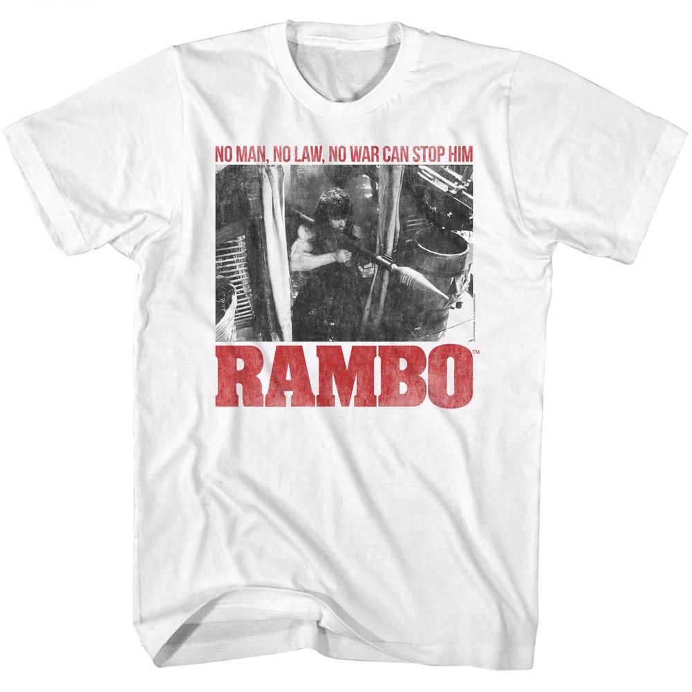 Rambo Movies Rambo No One White Ram523 T-Shirt | Coastline Mall ...