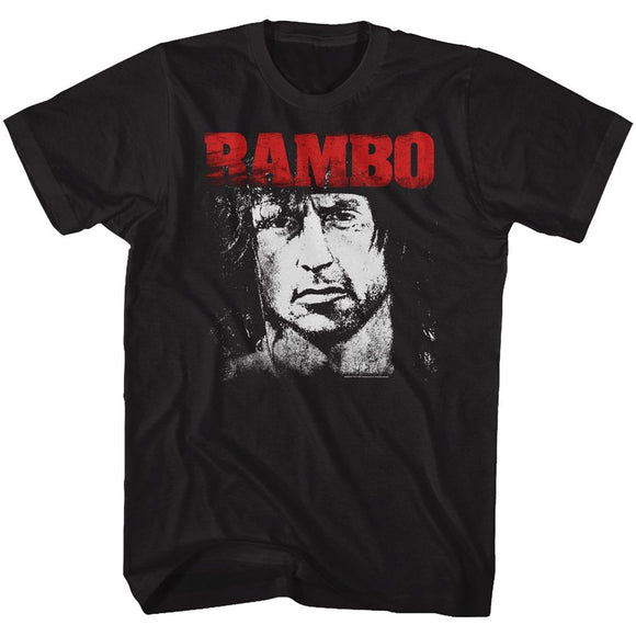RAMBO RED AND WHITE S T-Shirt in Black