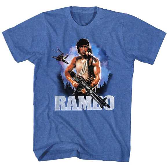 RAMBO WILD BLUE YONDER S T-Shirt in Royal Heather