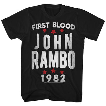 RAMBO STARS S T-Shirt in Black