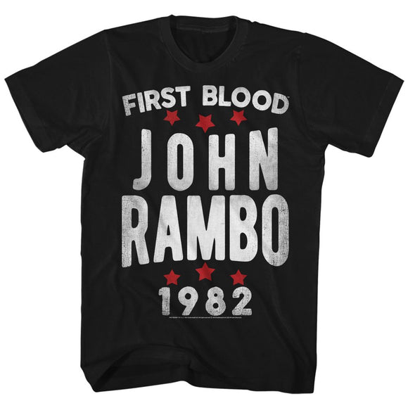 RAMBO STARS S T-Shirt in Black