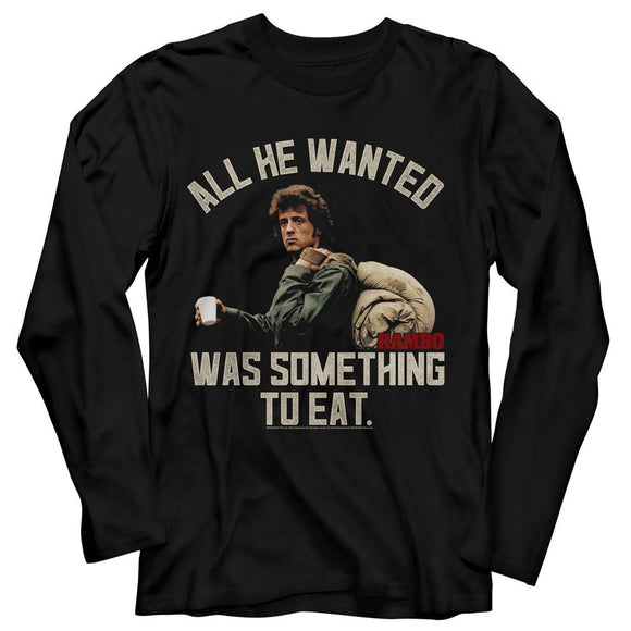 RAMBO SOMETHING TO EAT L/S S T-Shirt in Black
