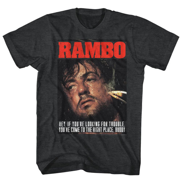 RAMBO GIMME DAT SIZZLE S T-Shirt in Black Heather