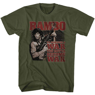 Rambo Become War Adult T-Shirts