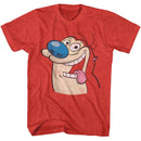REN AND STIMPY BIG STIMPY S T-Shirt in RED Heather
