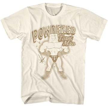 REN AND STIMPY POWDERED TOAST MAN S T-Shirt in Natural