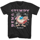 REN AND STIMPY GRADIENT TEXT SHAPES SPARKLES S T-Shirt in Smoke