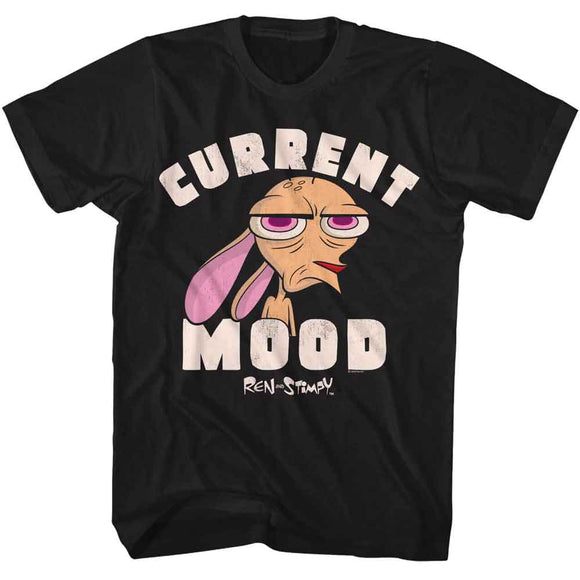 REN AND STIMPY CURRENT MOOD S T-Shirt in Black