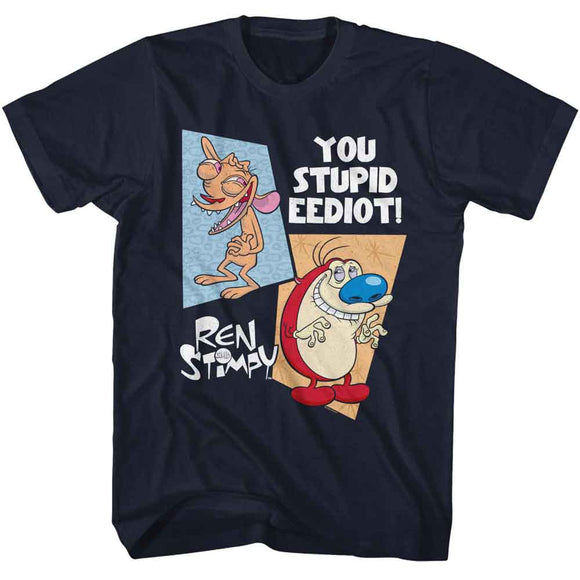 REN AND STIMPY TWO SHAPES S T-Shirt in NAVY
