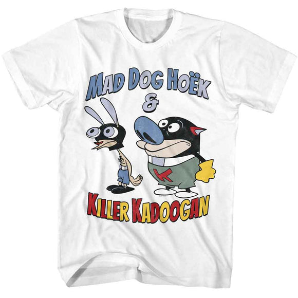 REN AND STIMPY MAD DOG HOEK S T-Shirt in White