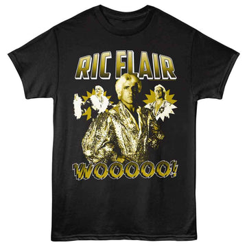RIC FLAIR GOLD WOOOOO S T-Shirt in Black
