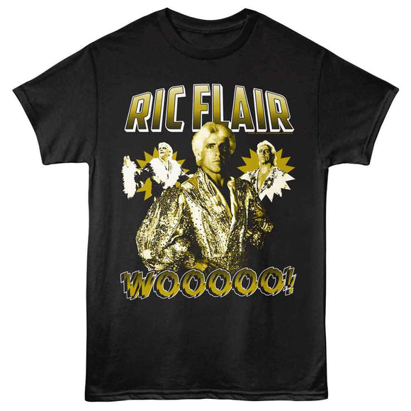 RIC FLAIR GOLD WOOOOO S T-Shirt in Black