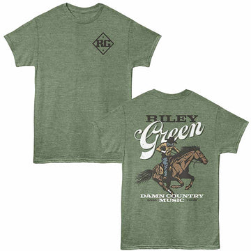 Riley Green Cowboy Military Green Heather Adult T-Shirt