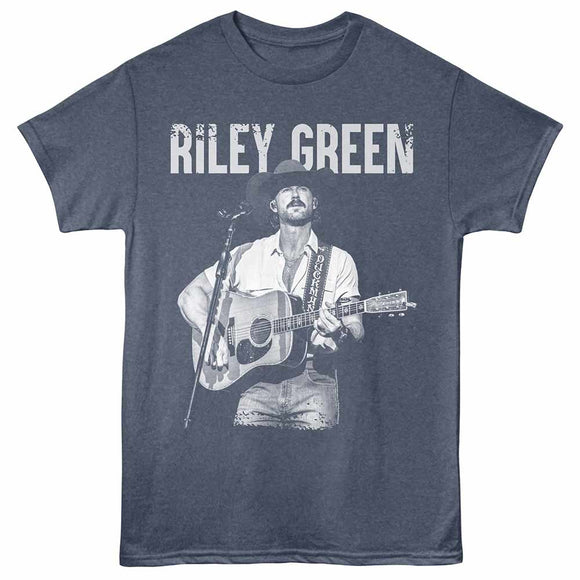 Riley Green Grunge Navy Heather Adult T-Shirt