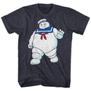 THE REAL GHOSTBUSTERS MR STAY PUFT S T-Shirt in NAVY Heather