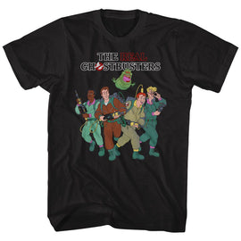 THE REAL GHOSTBUSTERS THE WHOLE CREW S T-Shirt in Black