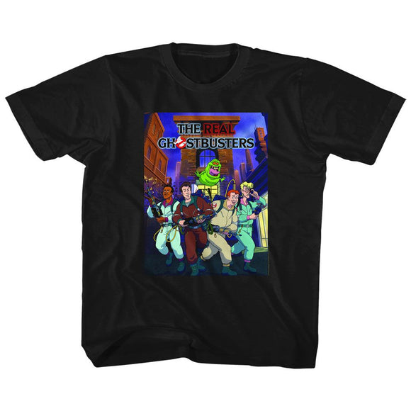 THE REAL GHOSTBUSTERS POSTER ISH TODDLER 2T T-Shirt in Black