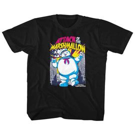 THE REAL GHOSTBUSTERS MARSHMALLOW ATTACKS TODDLER 2T T-Shirt in Black