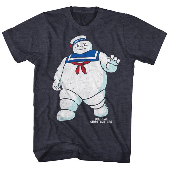 THE REAL GHOSTBUSTERS MR STAY PUFT 2 S T-Shirt in NAVY Heather
