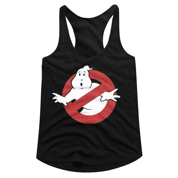 THE REAL GHOSTBUSTERS SYMBOL LADIES SLIMFIT RACERBACK S T-Shirt in Black