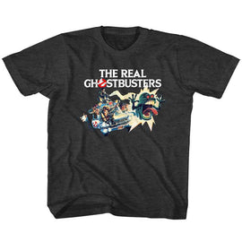 THE REAL GHOSTBUSTERS CAR CHASE TODDLER 2T T-Shirt in Vintage Smoke